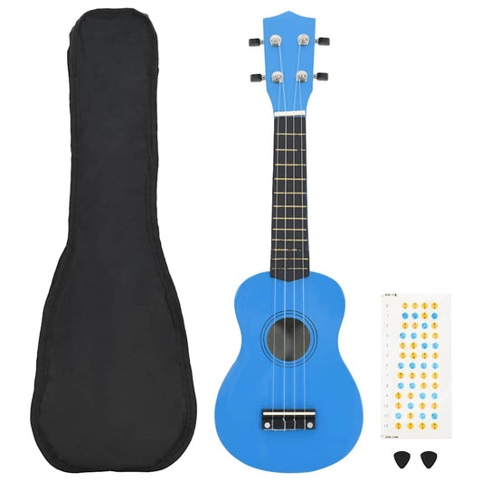 Sopran-Ukulele-Set mit Tasche für Kinder Babyblau 21" - Premium Saiteninstrumente  - Just €39.29! Shop now at homesales4u