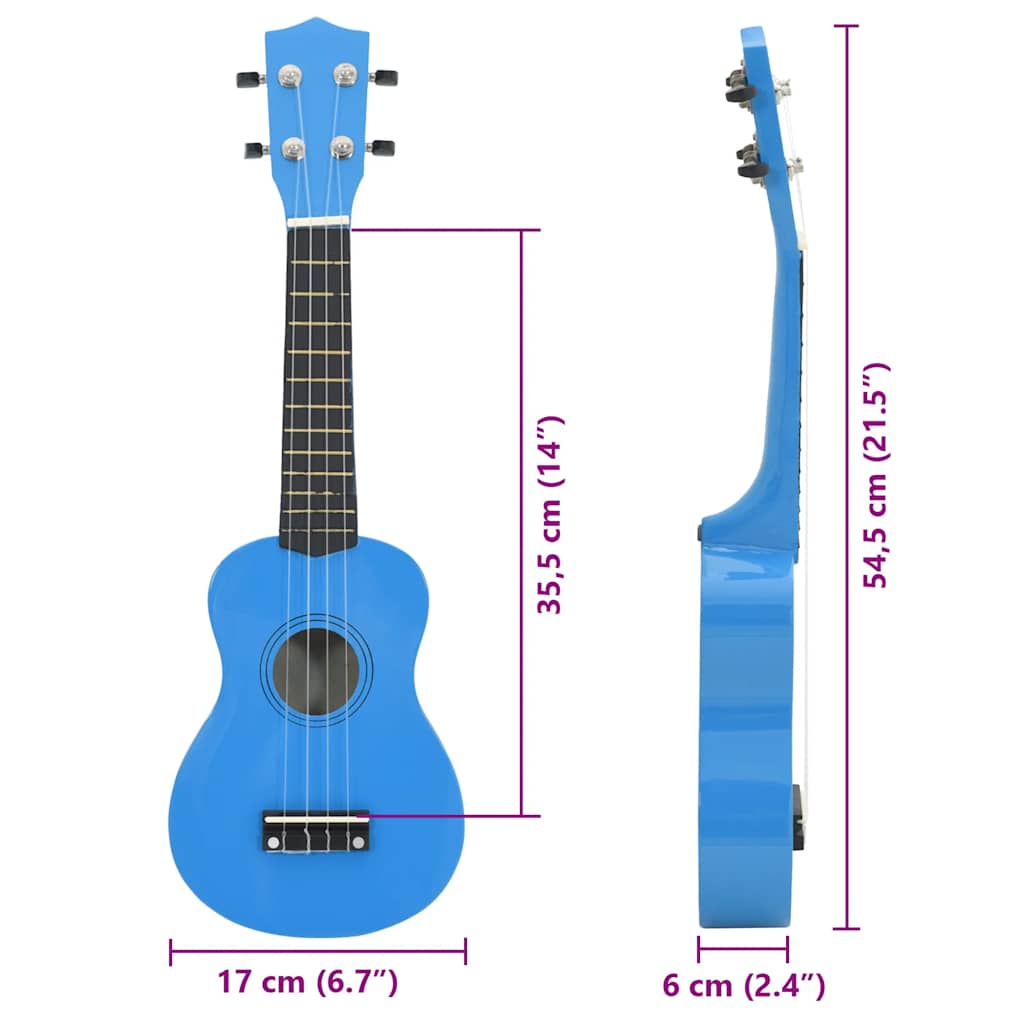 Sopran-Ukulele-Set mit Tasche für Kinder Babyblau 21" - Premium Saiteninstrumente  - Just €39.29! Shop now at homesales4u