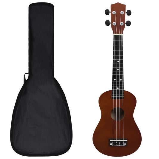 Sopran Ukulele Set für Kinder mit Tasche Dunkles Holz 23" - Premium Saiteninstrumente  - Just €41.35! Shop now at homesales4u