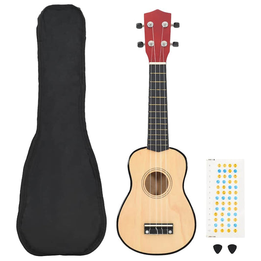 Sopran Ukulele Set für Kinder mit Tasche Helles Holz 23" - Premium Saiteninstrumente  - Just €41.11! Shop now at homesales4u