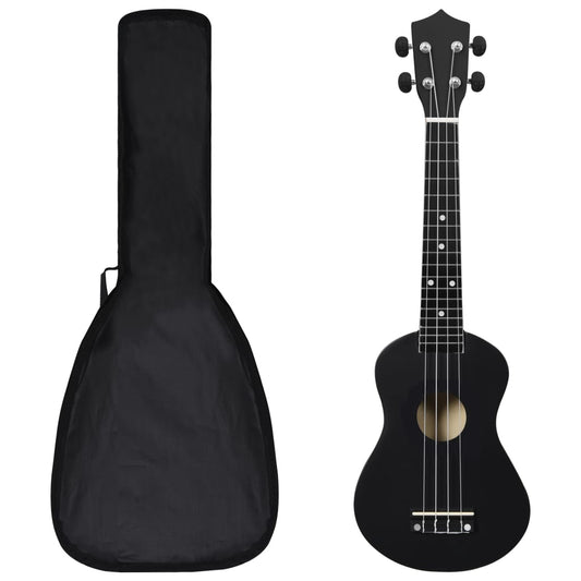 Sopran-Ukulele-Set mit Tasche für Kinder Schwarz 23" - Premium Saiteninstrumente  - Just €46.04! Shop now at homesales4u