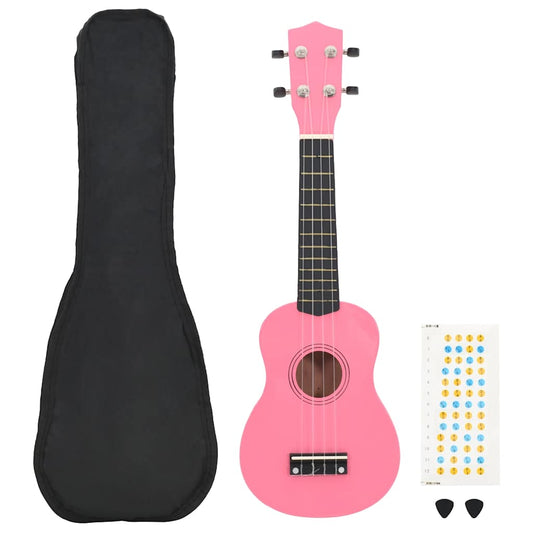 Sopran-Ukulele-Set mit Tasche für Kinder Rosa 23" - Premium Saiteninstrumente  - Just €41.35! Shop now at homesales4u