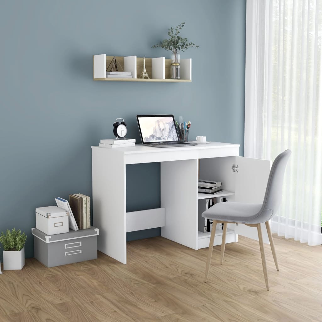 Schreibtisch Weiß 100×50×76 cm Holzwerkstoff - Premium Schreibtische  - Just €101.97! Shop now at homesales4u