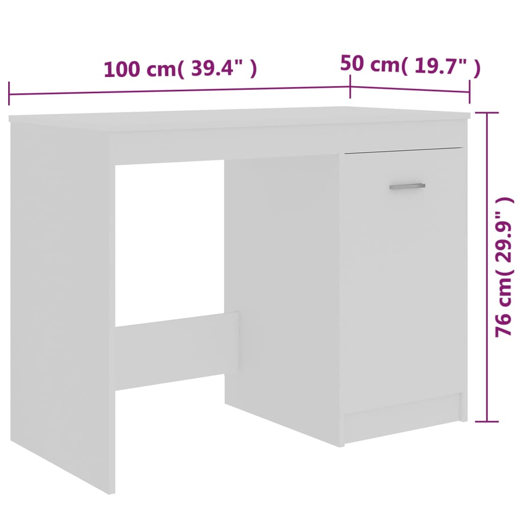 Schreibtisch Weiß 100×50×76 cm Holzwerkstoff - Premium Schreibtische  - Just €101.97! Shop now at homesales4u