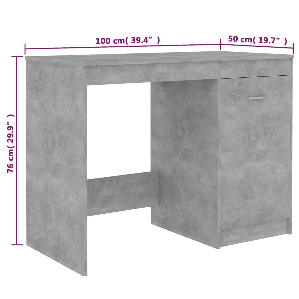 Schreibtisch Betongrau 100x50x76 cm Holzwerkstoff - Premium Schreibtische  - Just €93.02! Shop now at homesales4u