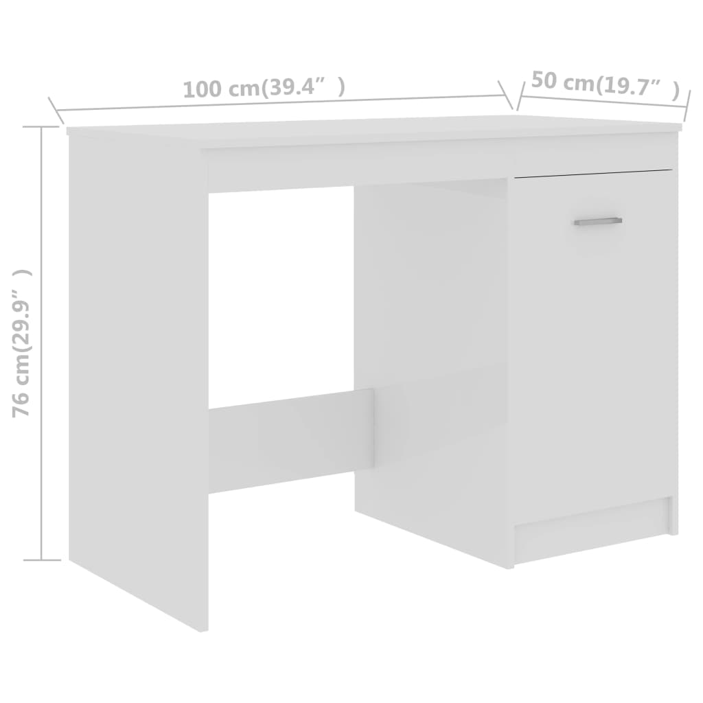 Schreibtisch Hochglanz-Weiß 100x50x76 cm Holzwerkstoff - Premium Schreibtische  - Just €103.71! Shop now at homesales4u