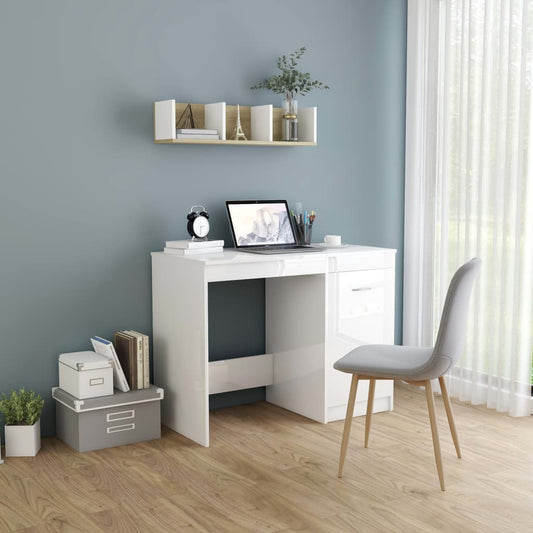 Schreibtisch Hochglanz-Weiß 100x50x76 cm Holzwerkstoff - Premium Schreibtische  - Just €103.71! Shop now at homesales4u