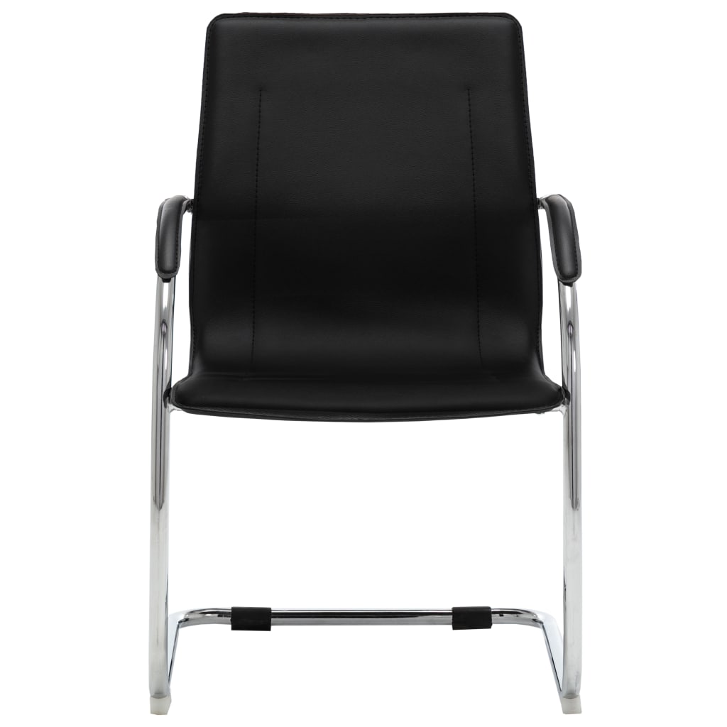 Freischwinger Bürostuhl Schwarz Kunstleder - Premium Bürostühle  - Just €103.28! Shop now at homesales4u