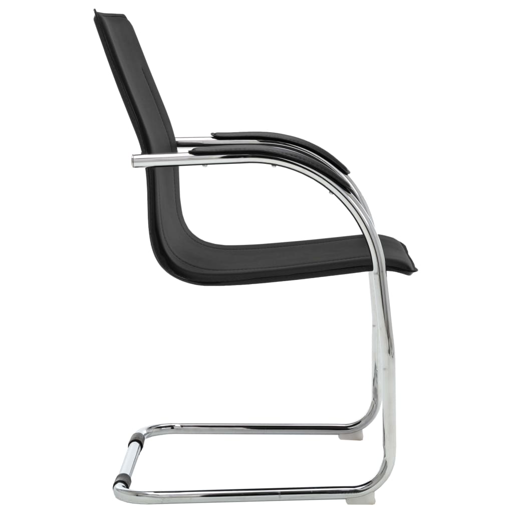 Freischwinger Bürostuhl Schwarz Kunstleder - Premium Bürostühle  - Just €103.28! Shop now at homesales4u