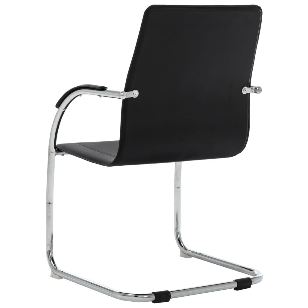 Freischwinger Bürostuhl Schwarz Kunstleder - Premium Bürostühle  - Just €103.28! Shop now at homesales4u