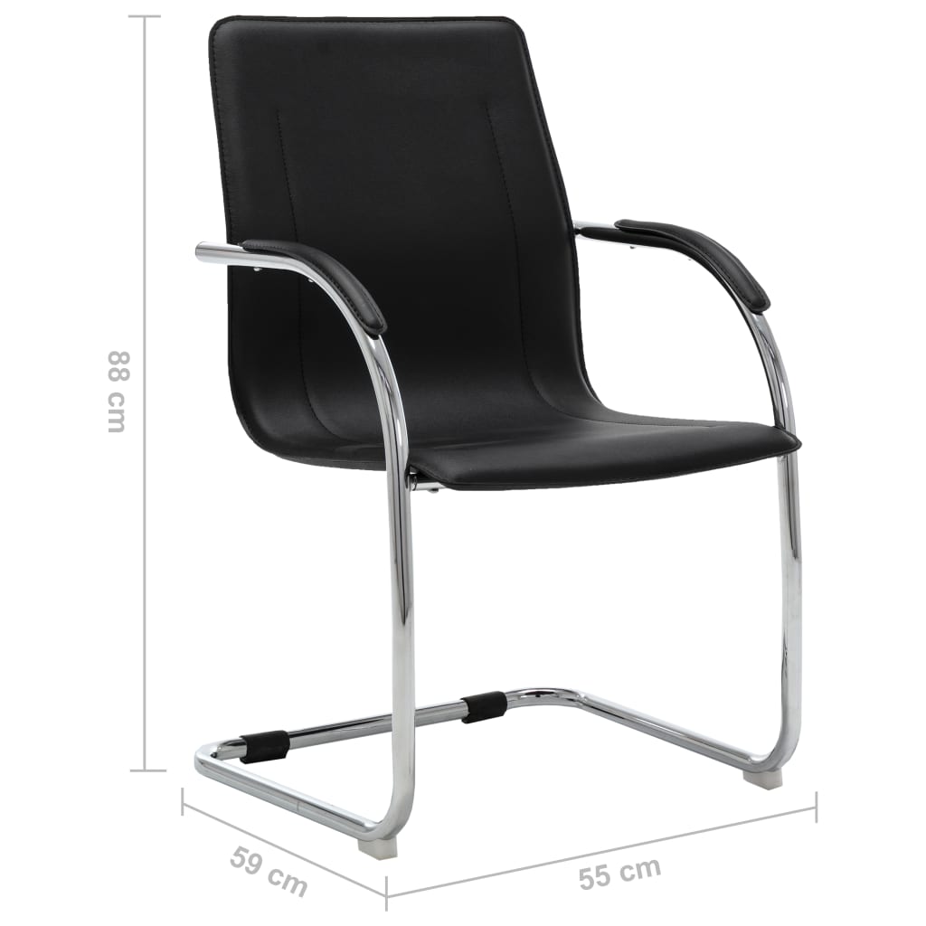 Freischwinger Bürostuhl Schwarz Kunstleder - Premium Bürostühle  - Just €103.28! Shop now at homesales4u