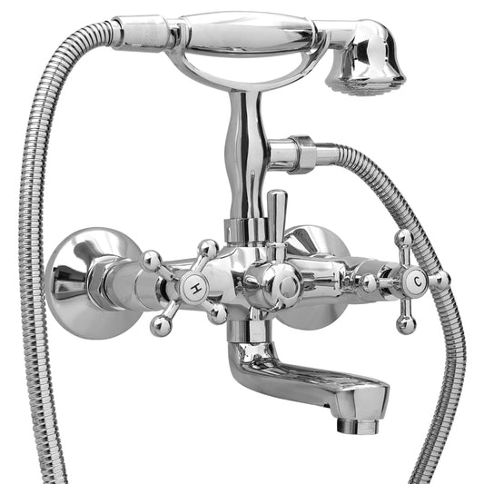 2-Griff-Badewannenarmatur und Handbrause Verchromt - Premium Badewanneneinläufe  - Just €167.05! Shop now at homesales4u