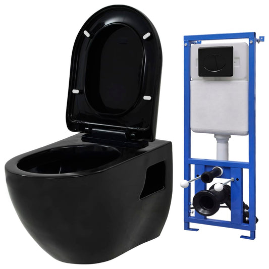 Hänge-Toilette mit Unterputzspülkasten Keramik Schwarz - Premium Toiletten  - Just €423.11! Shop now at homesales4u