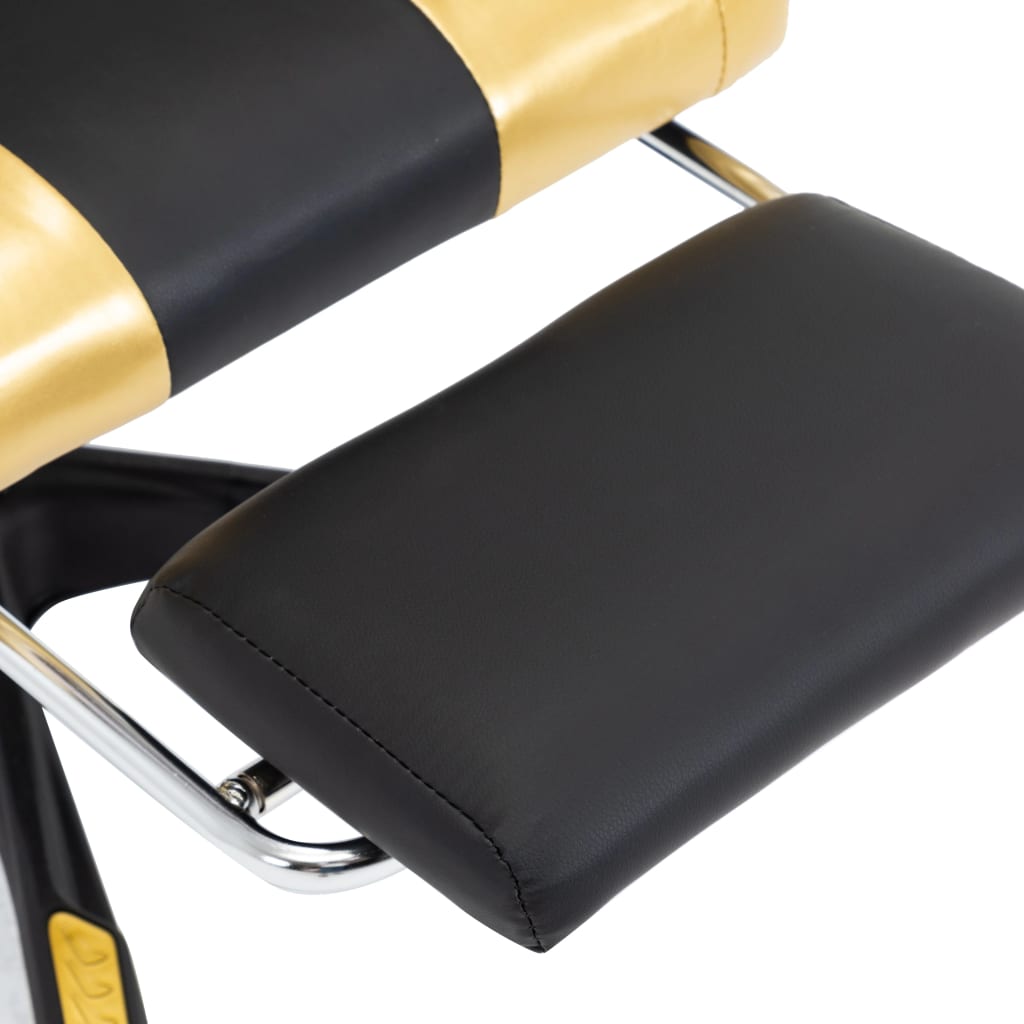 Gaming-Stuhl mit Fußstütze Golden und Schwarz Kunstleder - Premium Bürostühle  - Just €198.87! Shop now at homesales4u