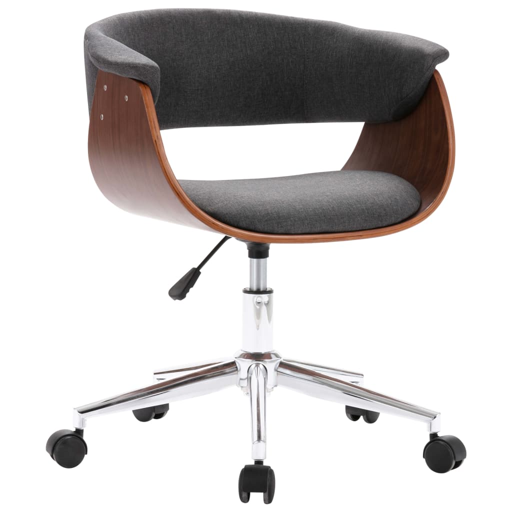 Drehbarer Bürostuhl Grau Bugholz und Stoff - Premium Bürostühle  - Just €190.16! Shop now at homesales4u