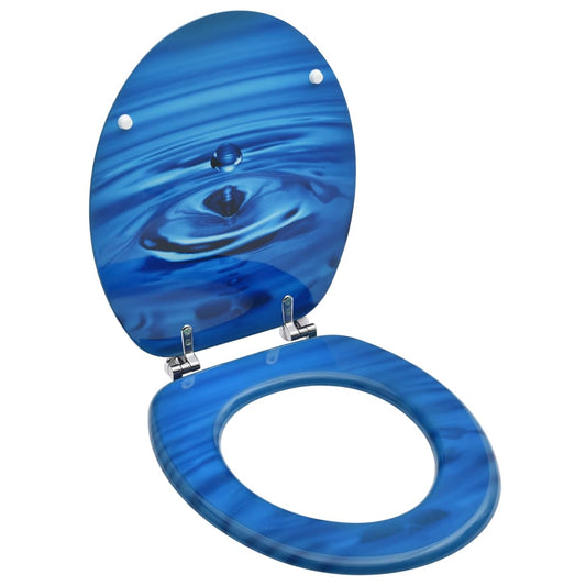 Toilettensitz mit Deckel MDF Blau Wassertropfen-Design - Premium Toilettensitze  - Just €62.96! Shop now at homesales4u