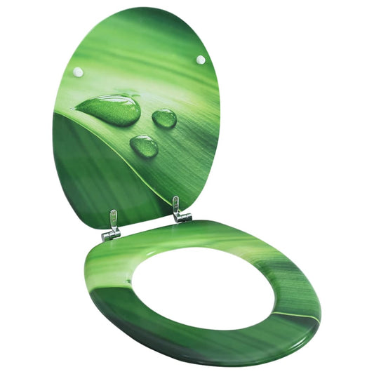 Toilettensitz mit Deckel MDF Grün Wassertropfen-Design - Premium Toilettensitze  - Just €58.28! Shop now at homesales4u