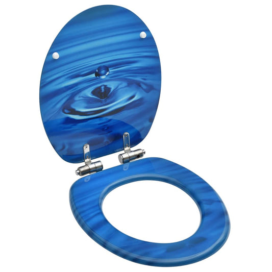 Toilettensitz Soft-Close-Deckel MDF Blau Wassertropfen-Design - Premium Toilettensitze  - Just €66.56! Shop now at homesales4u