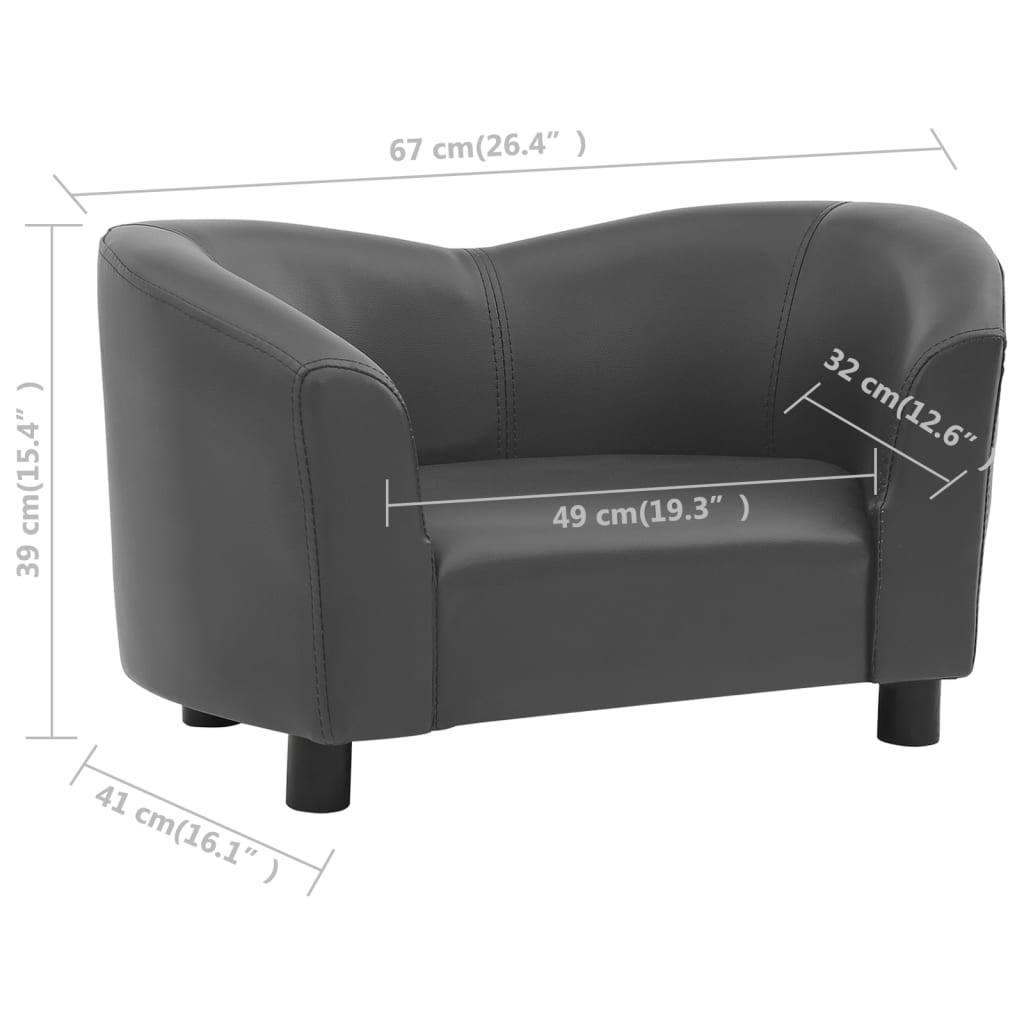 Hundesofa Grau 67x41x39 cm Kunstleder - Premium Hundebetten  - Just €81.63! Shop now at homesales4u