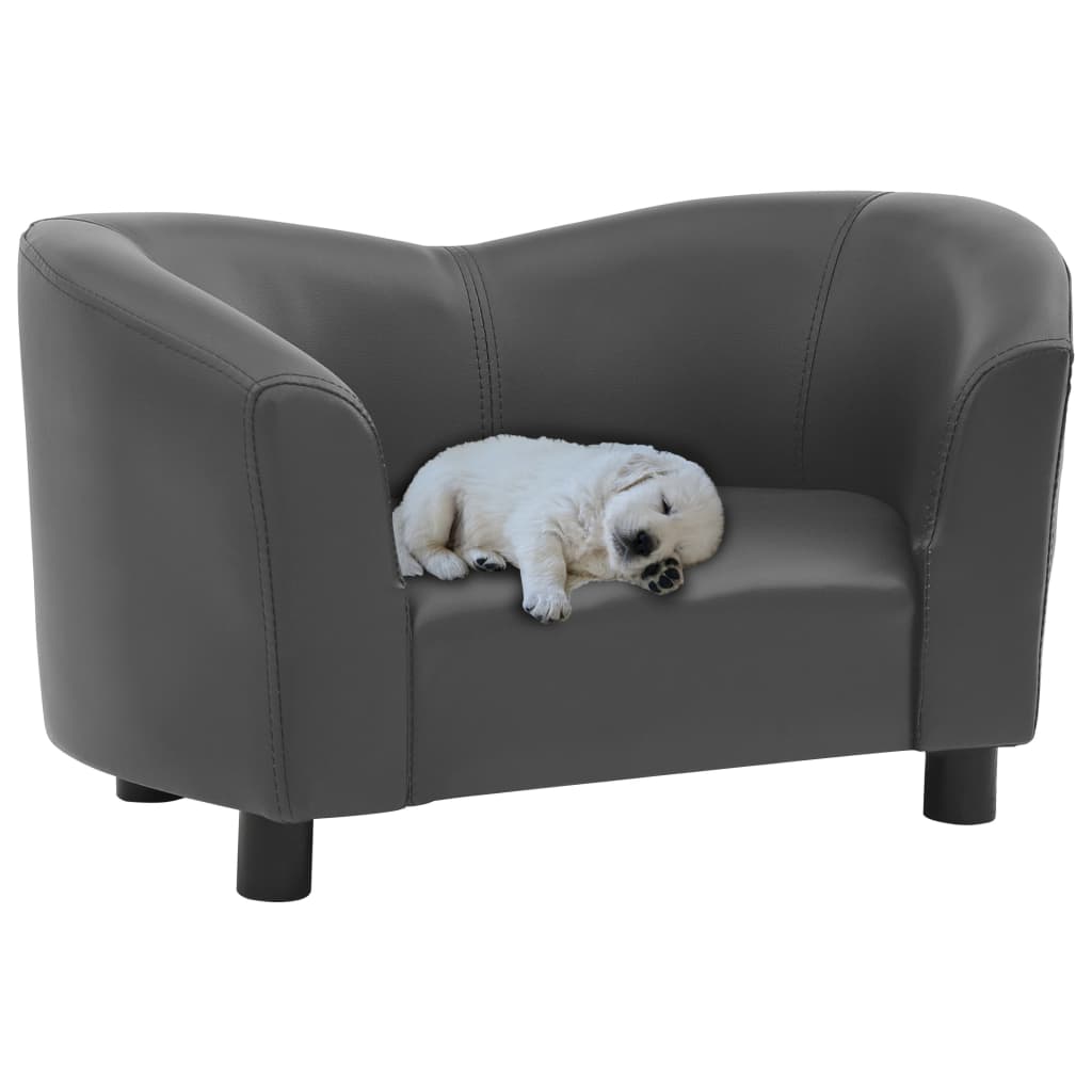 Hundesofa Grau 67x41x39 cm Kunstleder - Premium Hundebetten  - Just €81.63! Shop now at homesales4u