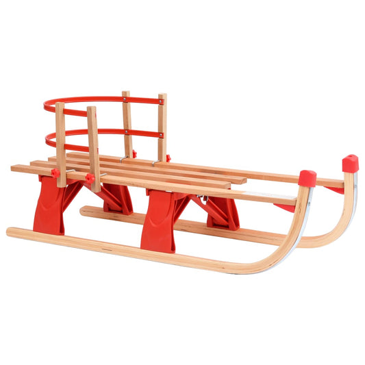 Klappschlitten mit Rückenlehne 119 cm Holz - Premium Schlitten  - Just €138.01! Shop now at homesales4u