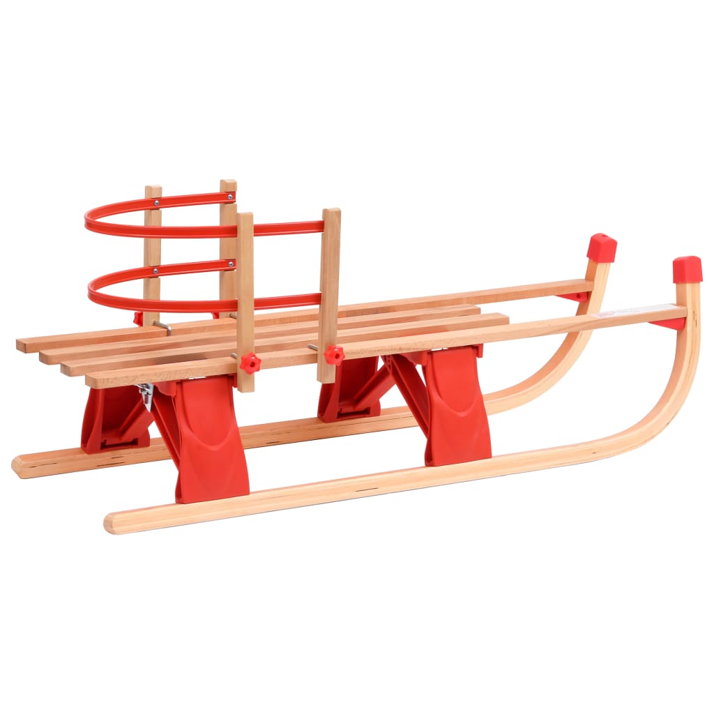 Klappschlitten mit Rückenlehne 119 cm Holz - Premium Schlitten  - Just €138.01! Shop now at homesales4u