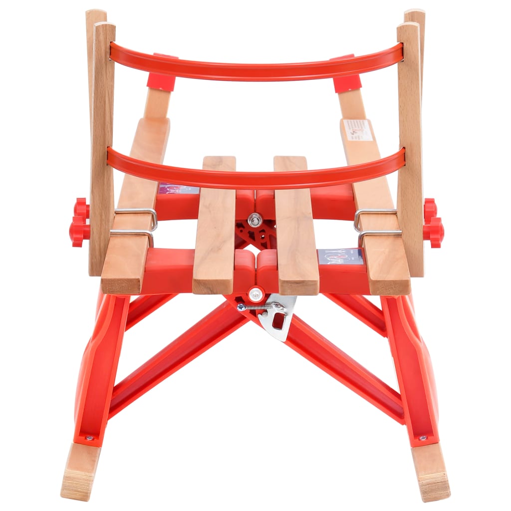 Klappschlitten mit Rückenlehne 119 cm Holz - Premium Schlitten  - Just €138.01! Shop now at homesales4u