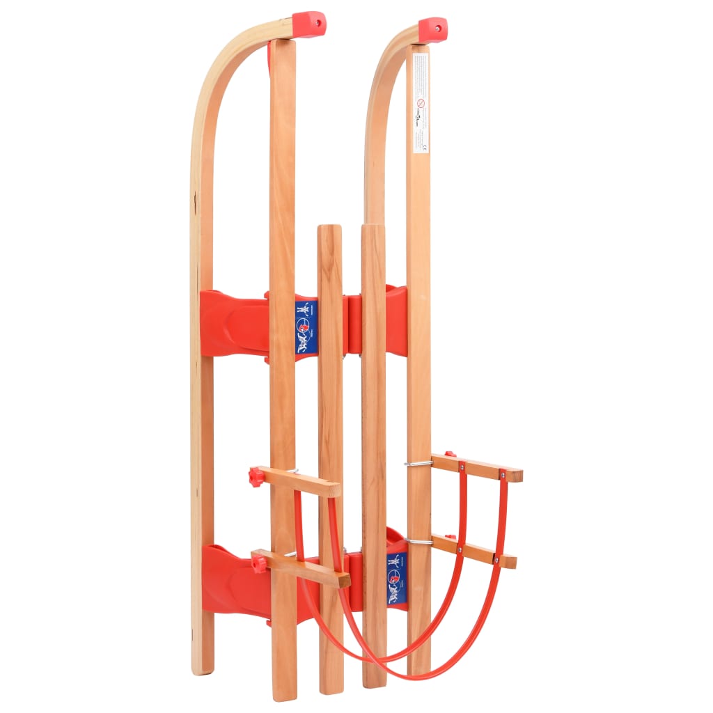 Klappschlitten mit Rückenlehne 119 cm Holz - Premium Schlitten  - Just €138.01! Shop now at homesales4u