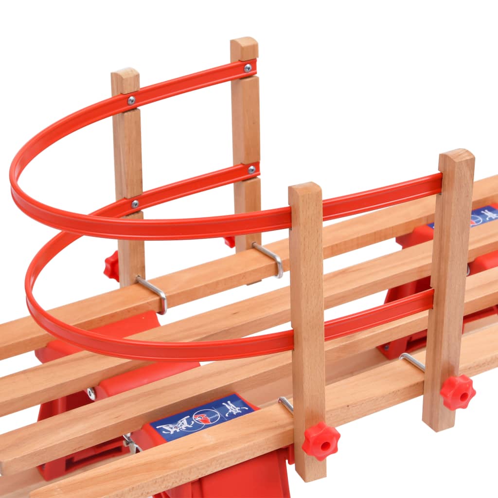 Klappschlitten mit Rückenlehne 119 cm Holz - Premium Schlitten  - Just €138.01! Shop now at homesales4u