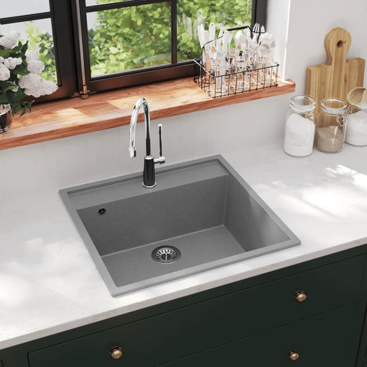 Küchenspüle mit Überlauf Grau Granit - Premium Küchenspülen & Spülbecken  - Just €218.02! Shop now at homesales4u