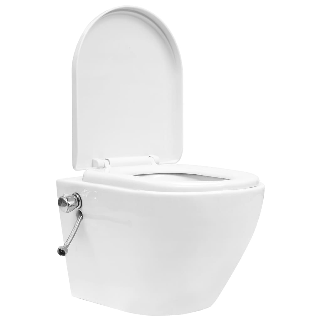 Wand-WC ohne Spülrand mit Einbau-Spülkasten Keramik Weiß - Premium Toiletten  - Just €507.46! Shop now at homesales4u