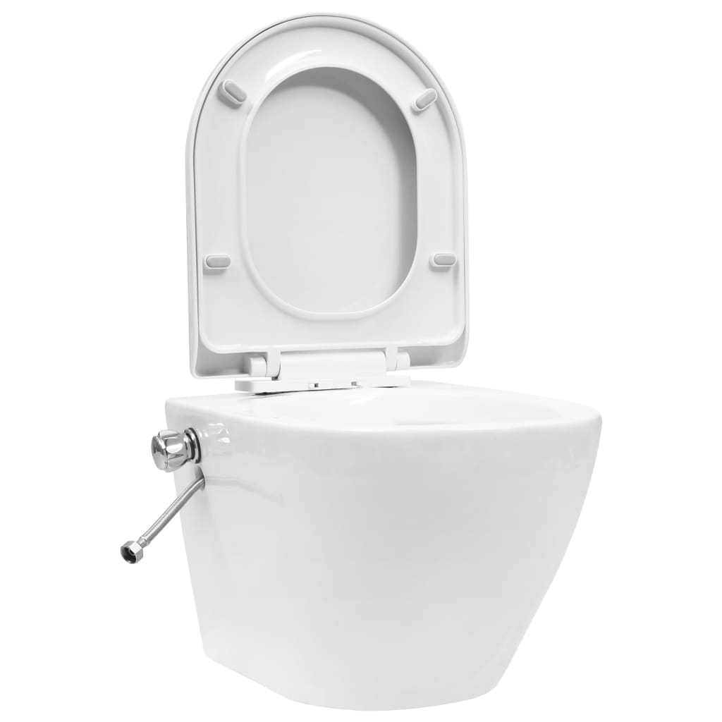Wand-WC ohne Spülrand mit Einbau-Spülkasten Keramik Weiß - Premium Toiletten  - Just €507.46! Shop now at homesales4u