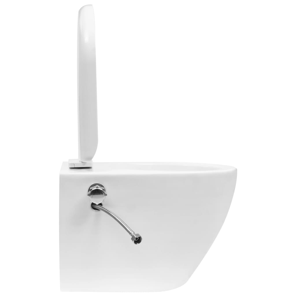 Wand-WC ohne Spülrand mit Einbau-Spülkasten Keramik Weiß - Premium Toiletten  - Just €507.46! Shop now at homesales4u