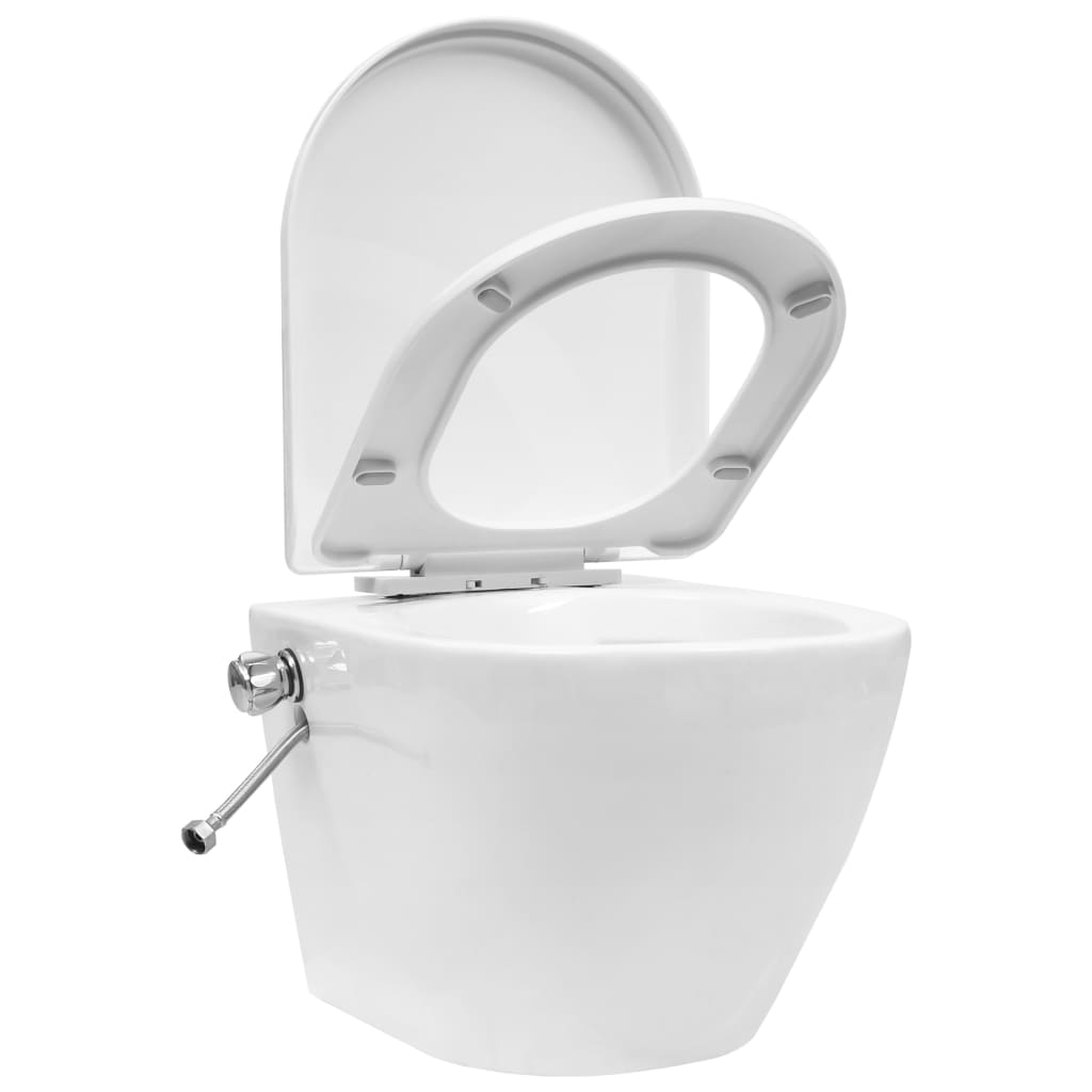 Wand-WC ohne Spülrand mit Einbau-Spülkasten Keramik Weiß - Premium Toiletten  - Just €507.46! Shop now at homesales4u