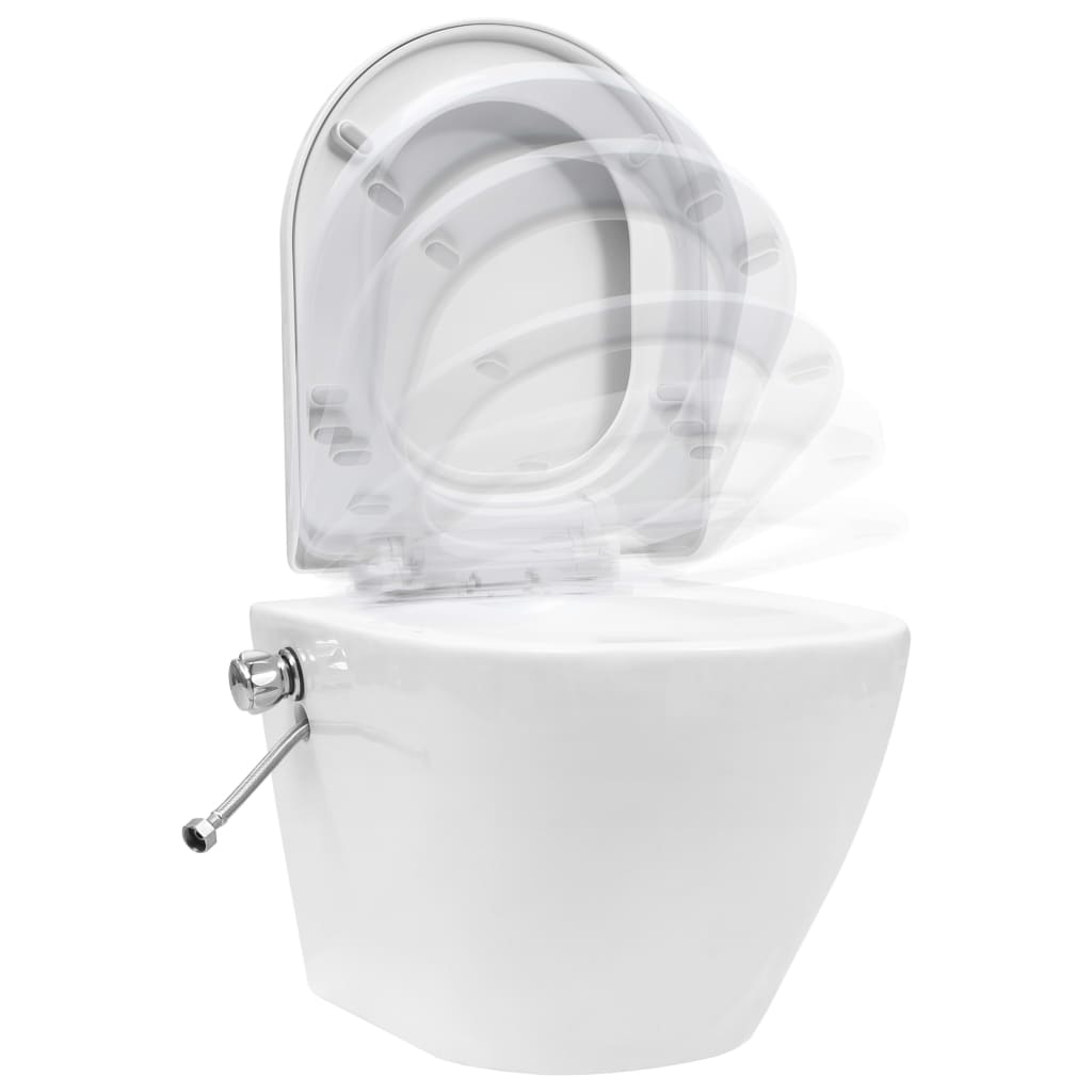 Wand-WC ohne Spülrand mit Einbau-Spülkasten Keramik Weiß - Premium Toiletten  - Just €507.46! Shop now at homesales4u
