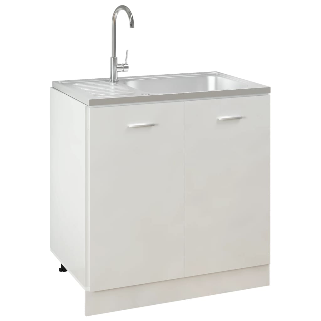 Spüle mit Abtropffläche Set Silbern 800x500x155 mm Edelstahl - Premium Küchenspülen & Spülbecken  - Just €120.59! Shop now at homesales4u