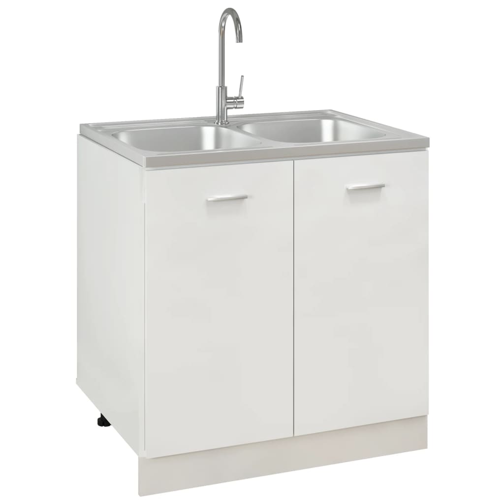 Doppelspüle Silbern 800x600x155 mm Edelstahl - Premium Küchenspülen & Spülbecken  - Just €145.44! Shop now at homesales4u