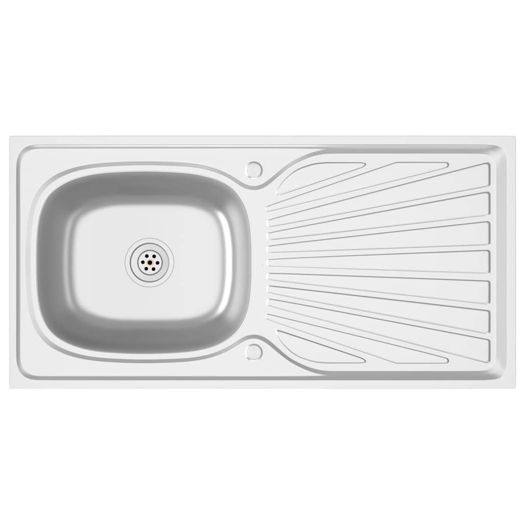 Spüle mit Abtropffläche Set Silbern 1000x500x155 mm Edelstahl - Premium Küchenspülen & Spülbecken  - Just €133.70! Shop now at homesales4u