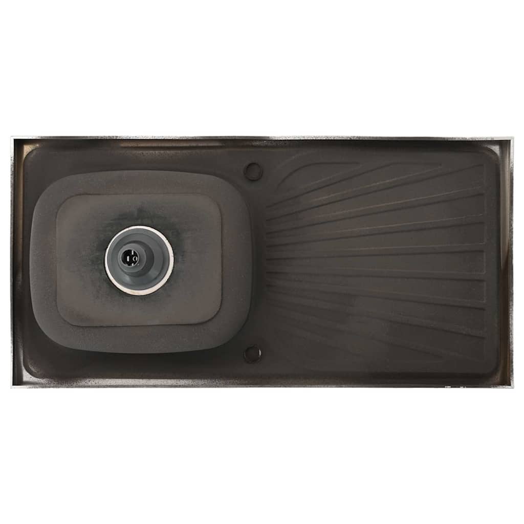 Spüle mit Abtropffläche Set Silbern 1000x500x155 mm Edelstahl - Premium Küchenspülen & Spülbecken  - Just €133.70! Shop now at homesales4u