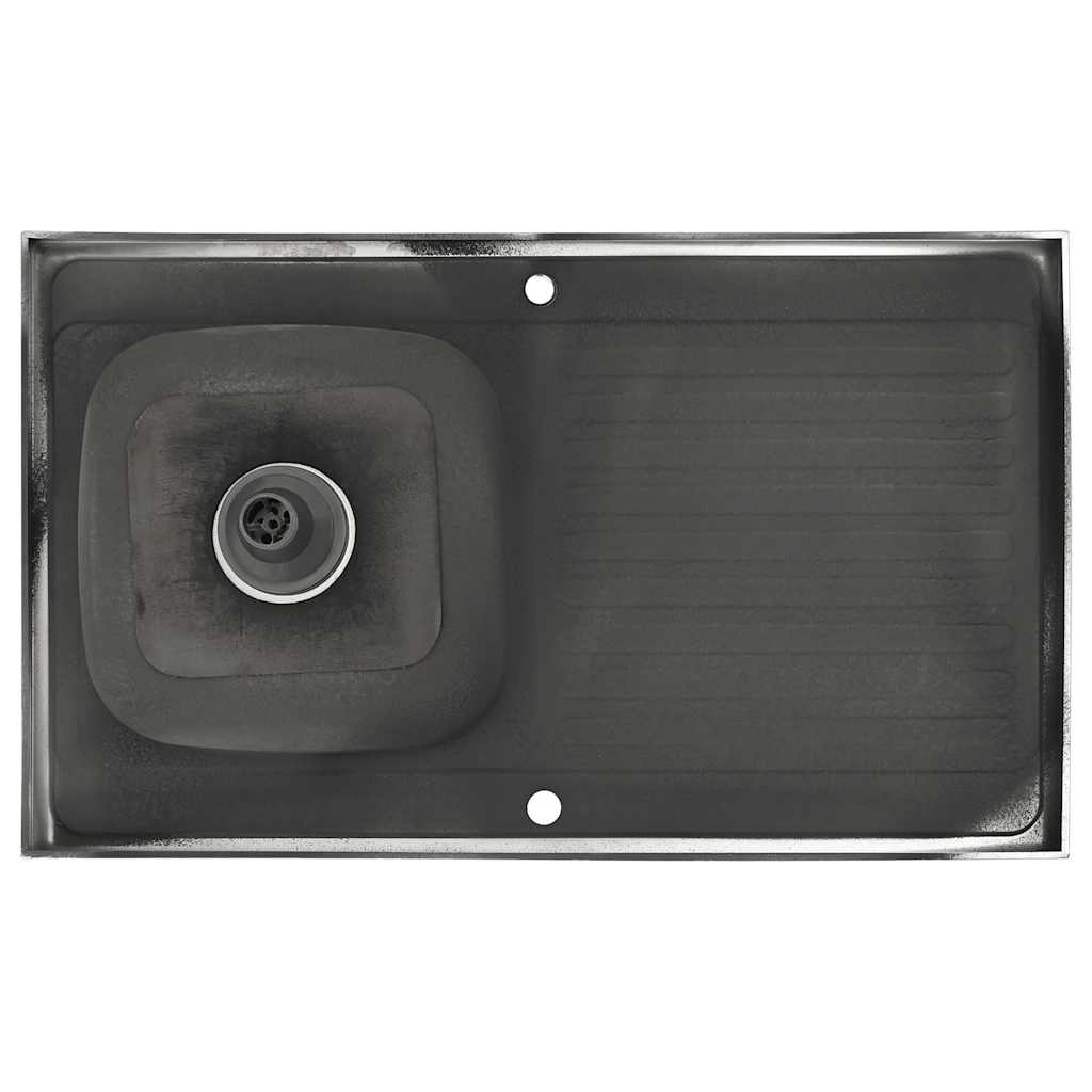 Spüle mit Abtropffläche Set Silbern 1000x600x155 mm Edelstahl - Premium Küchenspülen & Spülbecken  - Just €201.72! Shop now at homesales4u