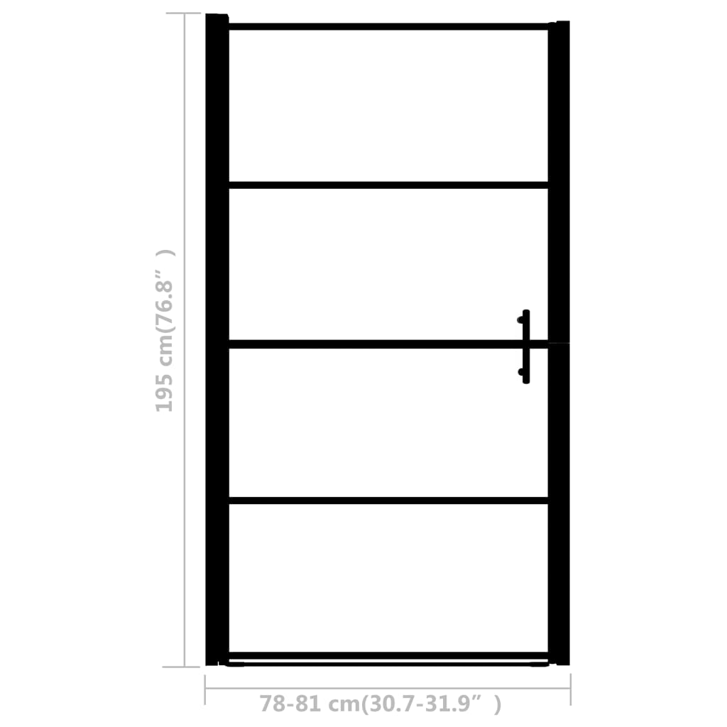 Duschtür Mattes Hartglas 81x195 cm Schwarz - Premium Duschkabinen & -türen  - Just €261.33! Shop now at homesales4u