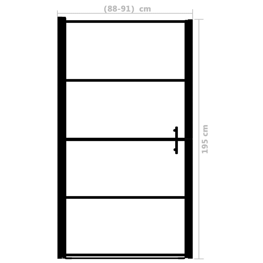 Duschtür Mattes Hartglas 91x195 cm Schwarz - Premium Duschkabinen & -türen  - Just €269.75! Shop now at homesales4u