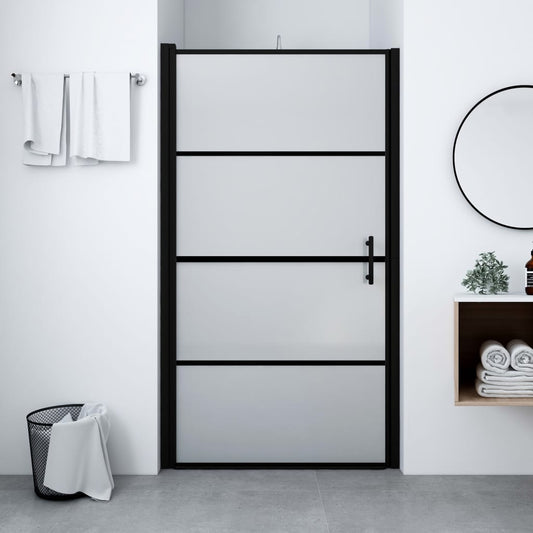 Duschtür Mattes Hartglas 91x195 cm Schwarz - Premium Duschkabinen & -türen  - Just €269.75! Shop now at homesales4u