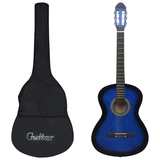 Klassikgitarre für Anfänger mit Tasche Blau 4/4 39" - Premium Gitarren  - Just €102.19! Shop now at homesales4u
