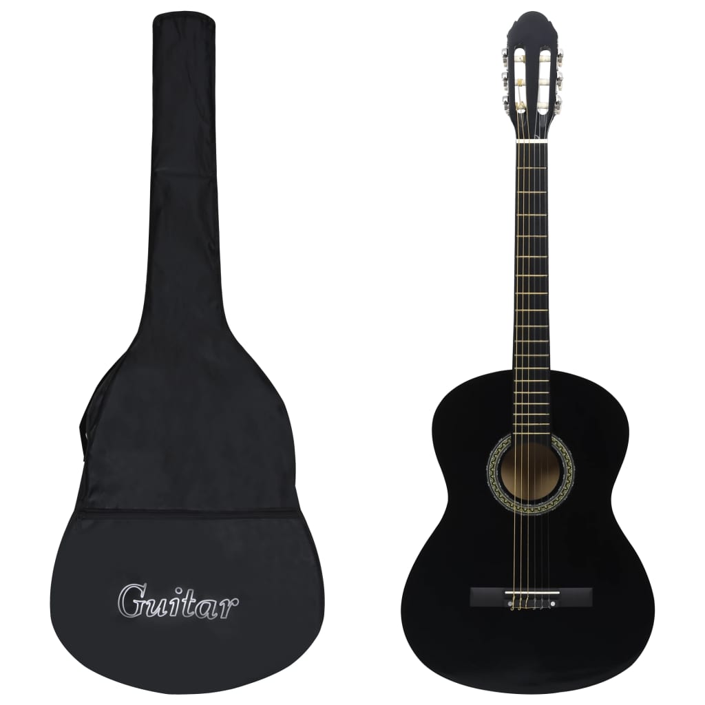 Klassikgitarre für Anfänger mit Tasche Schwarz 4/4 39" - Premium Gitarren  - Just €103.42! Shop now at homesales4u