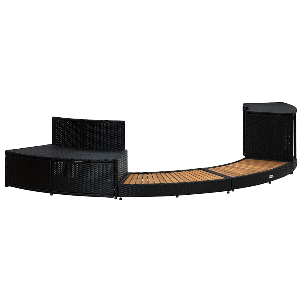 Whirlpool-Umrandung Schwarz Poly Rattan & Massivholz Akazie - Premium Pool- & Whirlpool-Zubehör  - Just €477.16! Shop now at homesales4u