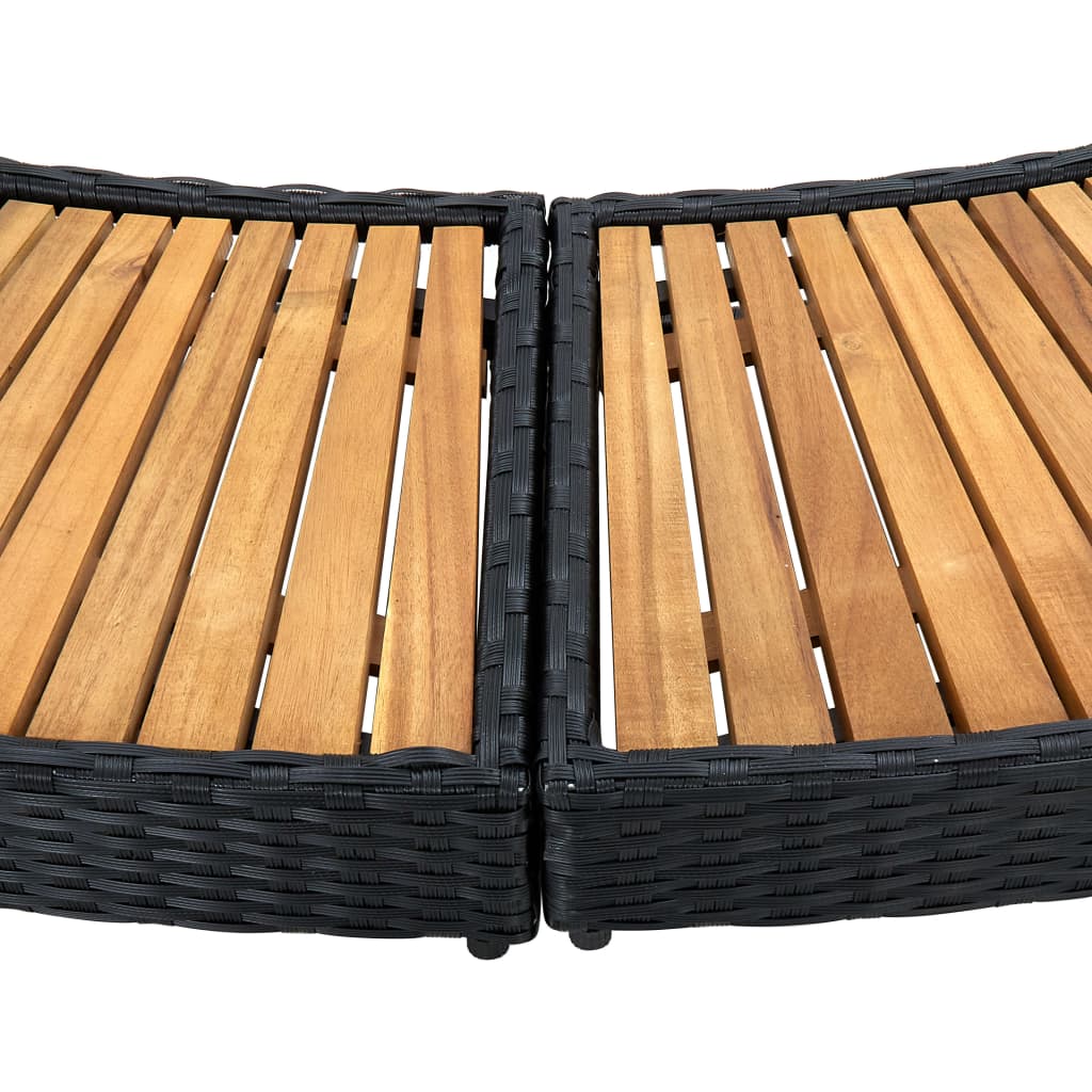 Whirlpool-Umrandung Schwarz Poly Rattan & Massivholz Akazie - Premium Pool- & Whirlpool-Zubehör  - Just €477.16! Shop now at homesales4u