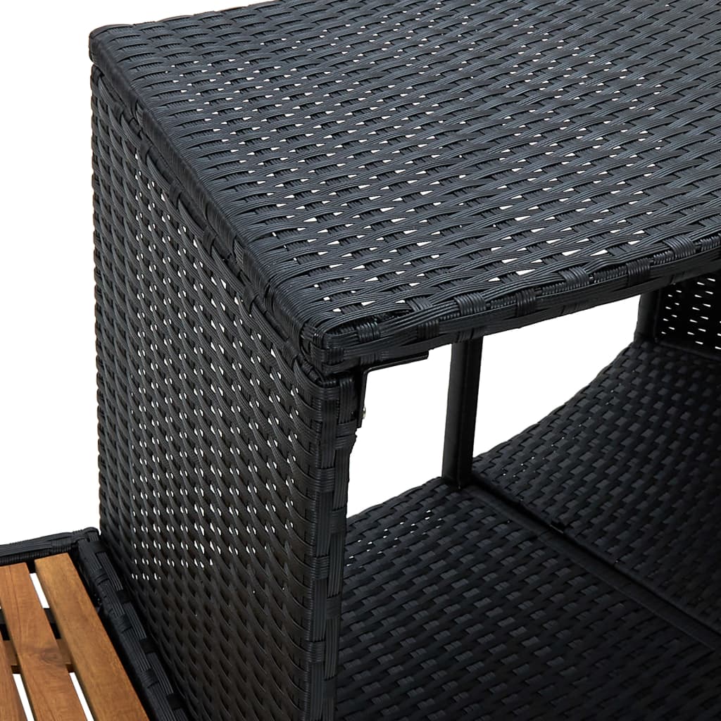 Whirlpool-Umrandung Schwarz Poly Rattan & Massivholz Akazie - Premium Pool- & Whirlpool-Zubehör  - Just €477.16! Shop now at homesales4u