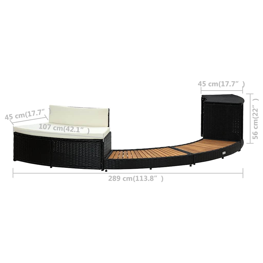 Whirlpool-Umrandung Schwarz Poly Rattan & Massivholz Akazie - Premium Pool- & Whirlpool-Zubehör  - Just €477.16! Shop now at homesales4u