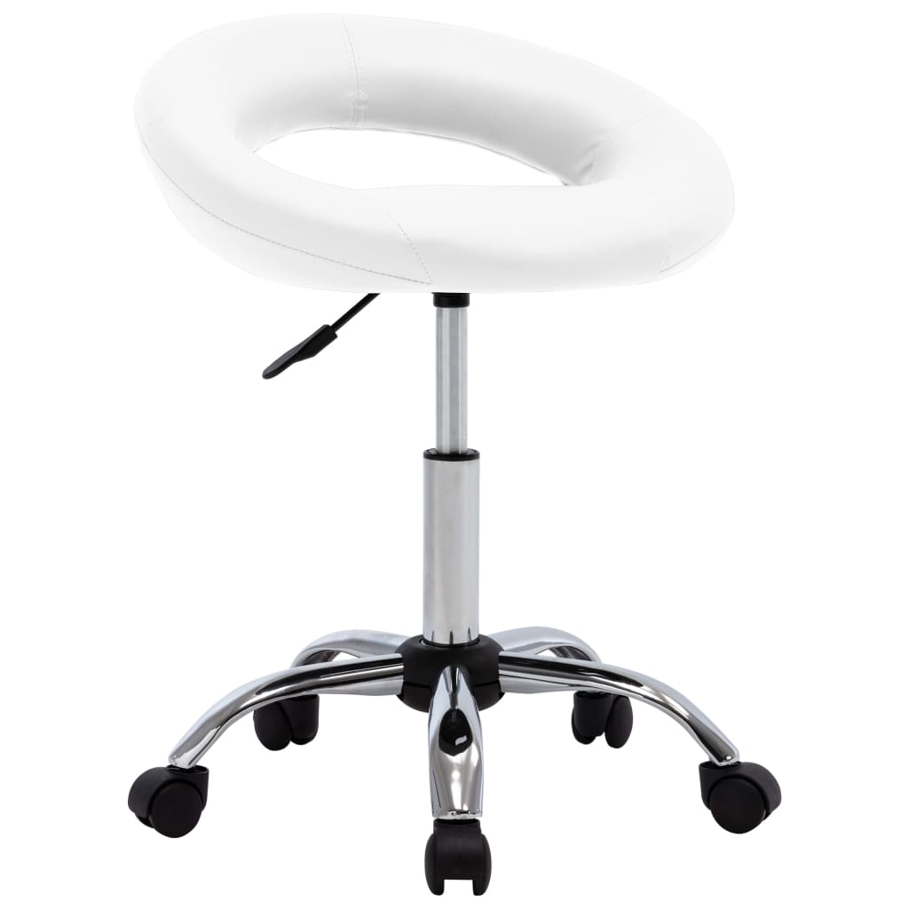 Arbeitshocker auf Rollen Weiß Kunstleder - Premium Bürostühle  - Just €76.36! Shop now at homesales4u